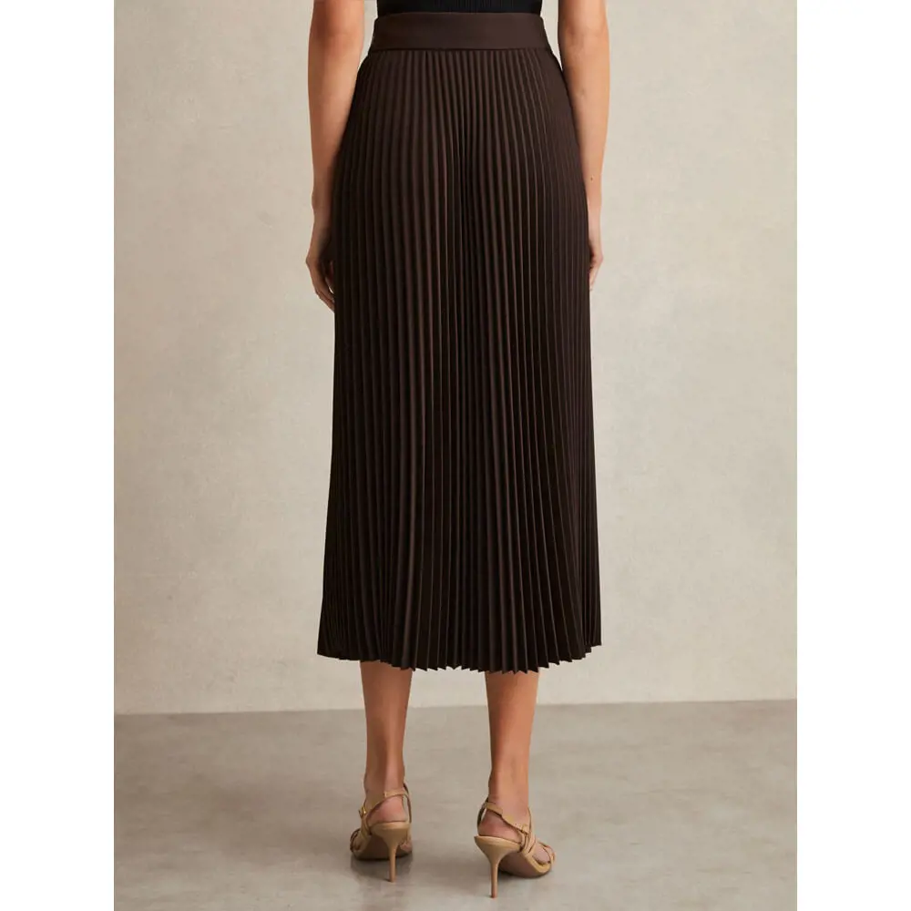 REISS AVA Pleated Belted Midi Skirt